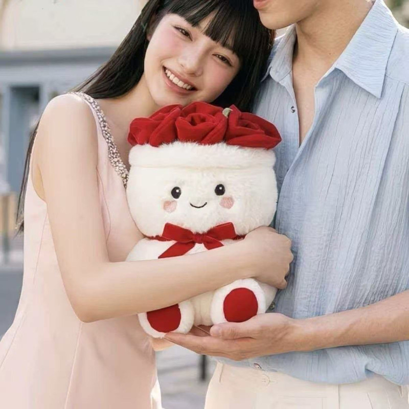 Đảm Bảo Chính Hãng Hoa Công Việc Series Hoa Hồng Sữa Fu Nhỏ Len Sang Trọng Búp Bê Lãng Mạn 520 Bó Hoa Búp Bê Thịt Cừu Quà Tặng