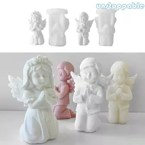 Unstop * 3D Cầu Nguyện Thiên Thần Khuôn Silicon DIY Nhựa Dính Khuôn Thạch Cao Bánh Sô Cô La Khuôn Làm Bánh Nhà Bếp Dụng Cụ Trang Trí
