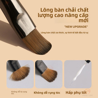 Bàn Chải Làm Móng Tay Phong Cách Nhật Bản Màu Nâu Hai Đầu Bút Vẽ Ống Nhôm Quét Acrylic Que Dài Keo-