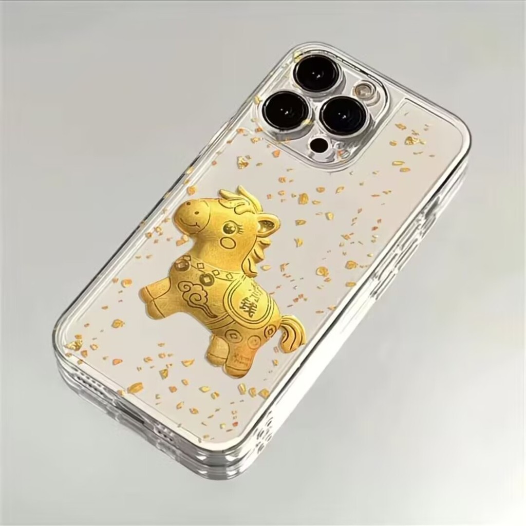 Thời Trang Ngựa Vàng Nhận Tiền Ngay Bây Giờ Ốp Lưng Cho OPPO A38 A18 A79 A98 A78 A60 Reno 10 5G 8 10 Pro Plus Realme C75 9 Pro 5G Ốp Điện Thoại Silicon Mềm Trong Suốt Họa Tiết TPU Trong Suốt