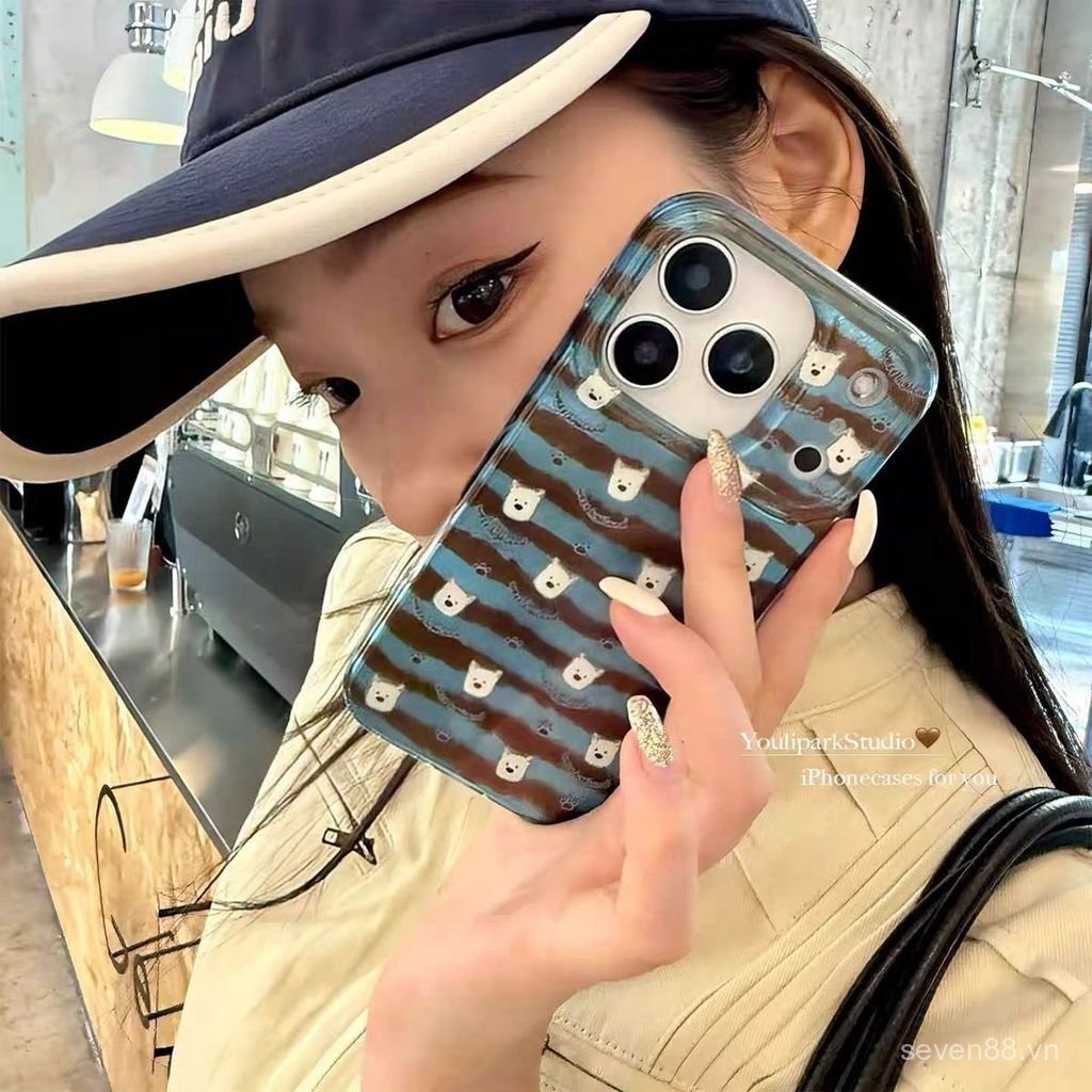 Ốp Điện Thoại Thích Hợp Cho iPhone 7 8 X XS XR XSMAX 11 12 13 14 15 16 17 Pro max Plus Air Brown Blue Kẻ Sọc Dog Vỏ Bảo Vệ Chống Sốc Bao Gồm Tất Cả MTLT