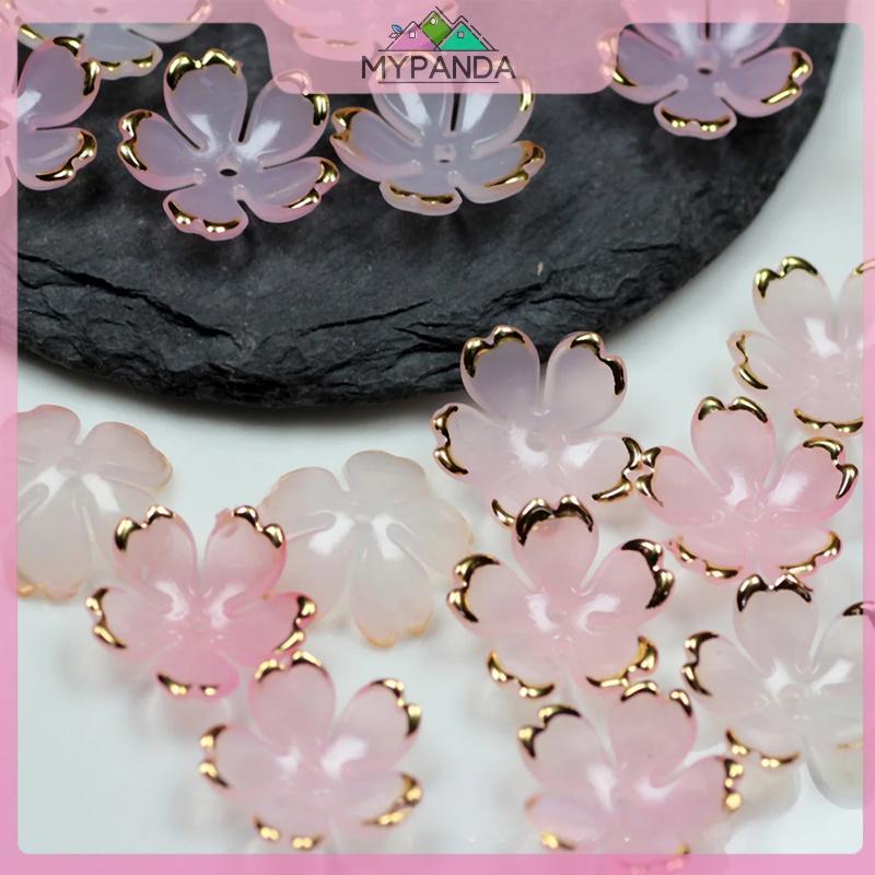 MYPANDA - 50 Chiếc Bông Tai Tóc Acrylic 19mm, Hình Hoa và Cánh Hoa, Trang Sức Tự Làm