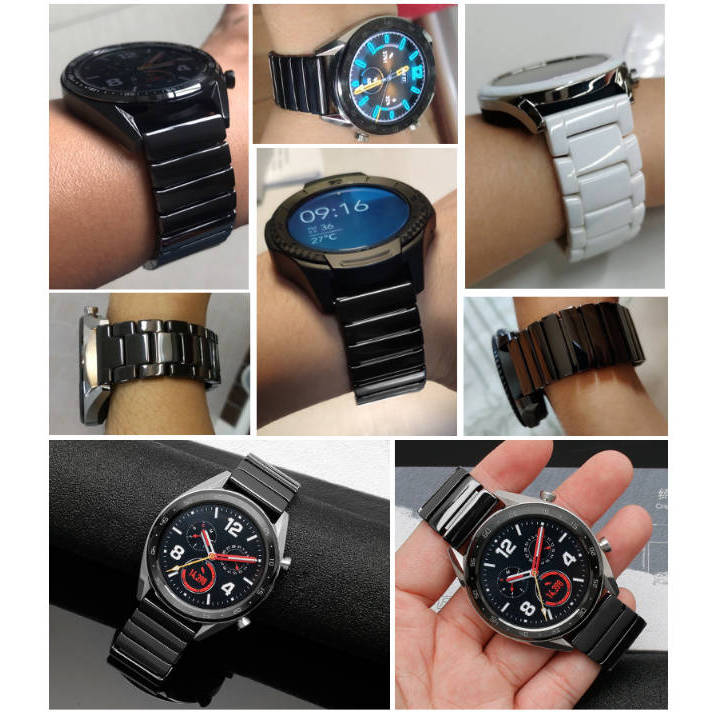 Dây đeo đồng hồ gốm sứ 20mm 22mm Dây đeo đồng hồ thông minh phát hành nhanh cho nam giới dành cho nữ Vòng đeo tay đồng hồ màu trắng đen