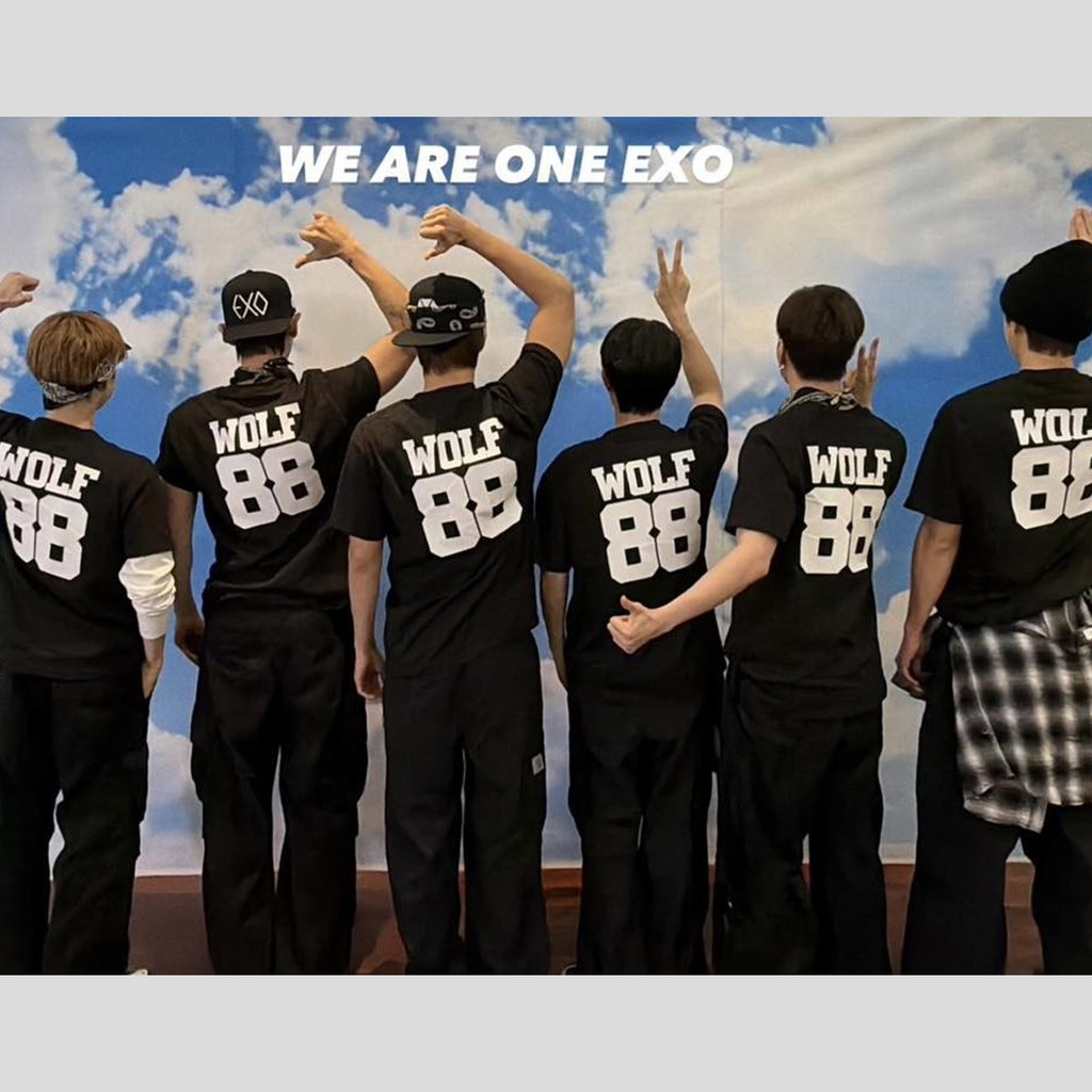 2025 EXO WOLF 88 Merch Áo Thun Cotton Plus Size Vintage Unisex
