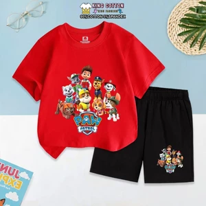 Bộ Cotton Trẻ Em PAW PATROL Vải Cotton Chính Phẩm Siêu Mát Co Dãn 4 Chiều, Size 7-32kg, 2026