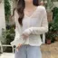 Áo Khoác Cardigan Len Mỏng Dáng Ngắn Cổ V Dệt Kim Áo Len Quảng Châu Kèm Ảnh Thật