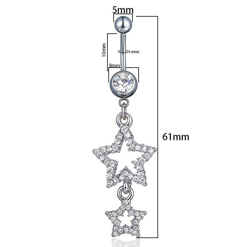 STHB Thép Không Gỉ Rốn Xuyên Pha Lê Bướm Tòn Ten Bụng Nút Nhẫn Cao Cấp Cơ Thể Trang Sức Cho Hợp Thời Trang Nữ Trang Phục VN