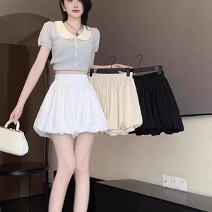 Ống Rộng Bud Thường Ngày Phù Hợp Với Quần Eo Đàn Hồi Ôm Hơn Nhìn Rời Bí Ngô Quần Bloomers Quần Short Nữ 5.12