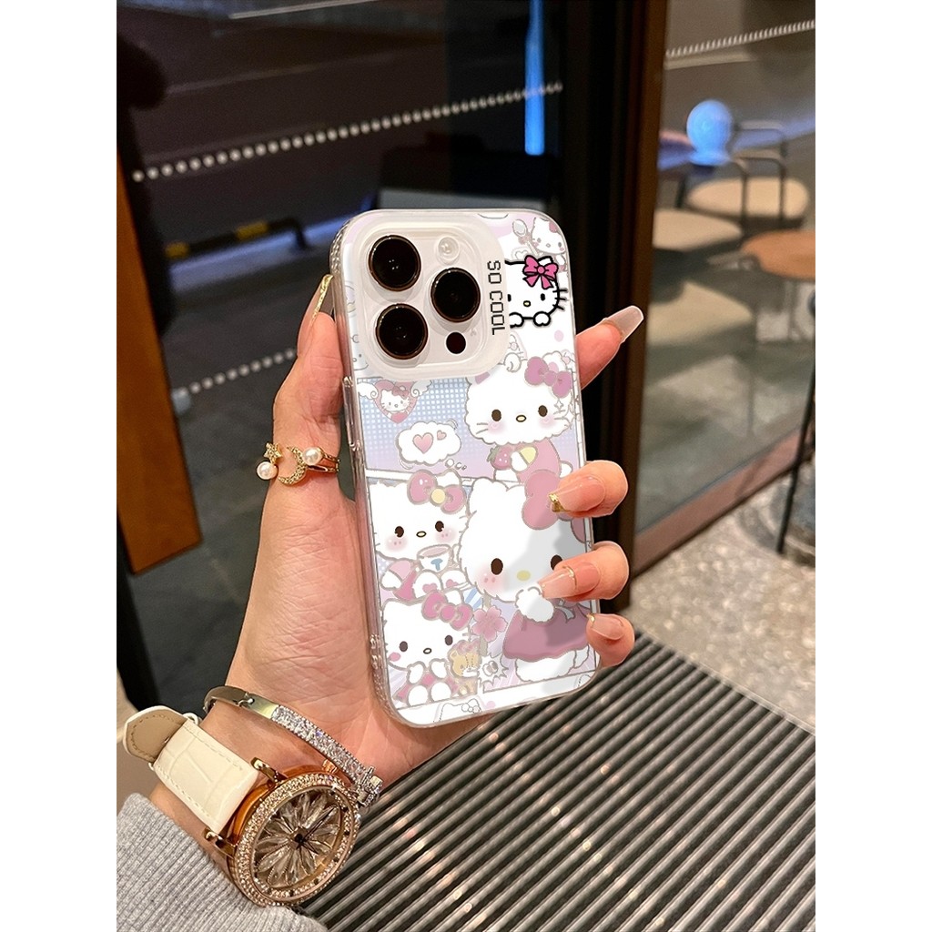 Ốp lưng chống sốc Hello Kitty truyện tranh thiết kế dễ thương độc đáo phong cách nữ tính Cấp iPhone 17/16/15/14/13/12/11