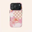 Họa tiết hoa kẻ sọc khâu màu hồng Thích hợp cho iPhone 17ProMax 16Pro 15 11 12 13 14 xs XR 17Air Vỏ bảo vệ hai lớp chống sốc IB7I