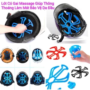 Lót mũ nón bảo hiểm Silicon Massage chống nóng, chống xẹp tóc, thông thoáng làm mát, chăm sóc bảo vệ da đầu