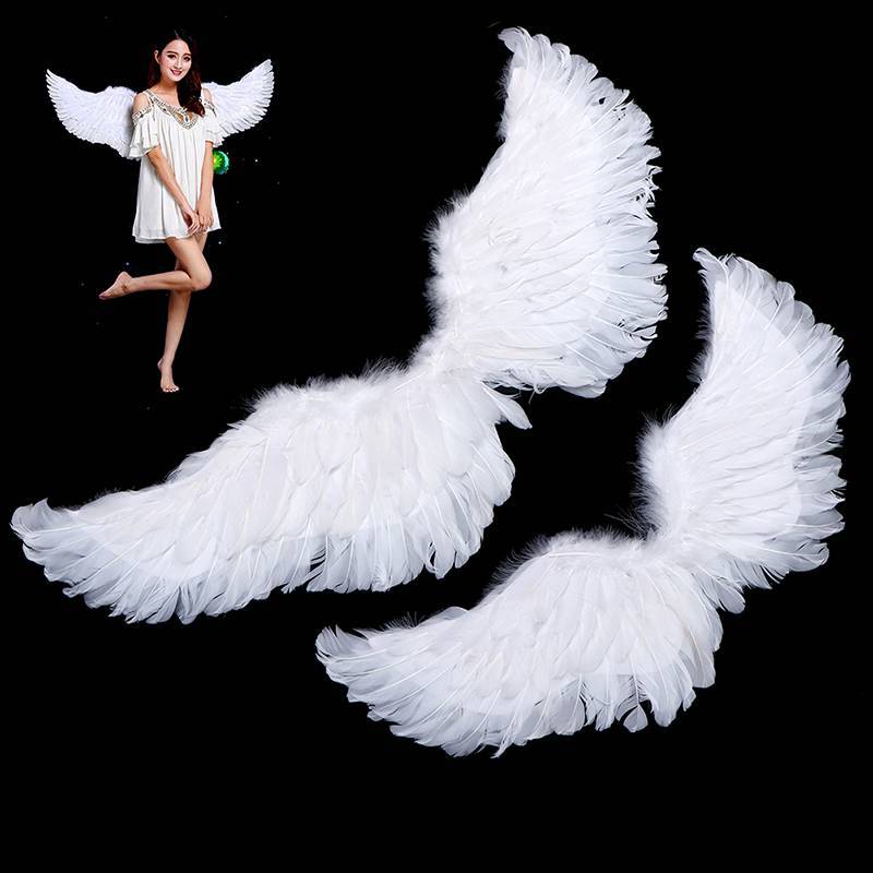 < Honeyba > Trẻ Em Đôi Cánh Thiên Thần Lông Vũ Trắng Hình Dạng Nuốt Trang Phục Dây Co Giãn Cho Tiệc Trang Trí Trang Trí Đẹp