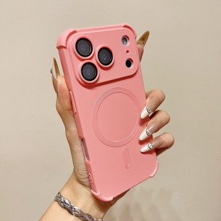 Ốp lưng iPhone chống sốc túi khí 4 góc hỗ trợ sạc từ tính bảo vệ camera liền khối cho iPhone 12 13 14 15 16 17 Pro Max