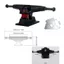 DARON Ván Trượt Giá Đỡ Lái, Hợp Kim Nhôm Tác Động Chống Va Đập 5 Inch Ván Trượt Xe Tải, Chuyên Nghiệp Bốn Bánh Đôi Rocker Bạc Đen Ván Trượt Cầu Nam Nữ