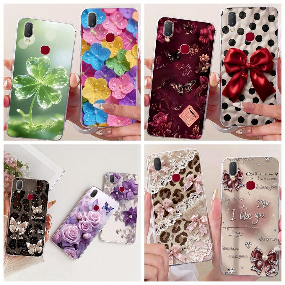 Jelly Bowknot Flower Butterfly Patten Ốp Lưng Cho Vivo Y11 2019 Y12i Vivo 1906 Vỏ Trong Suốt Silicon Mềm TPU Vỏ Điện Thoại
