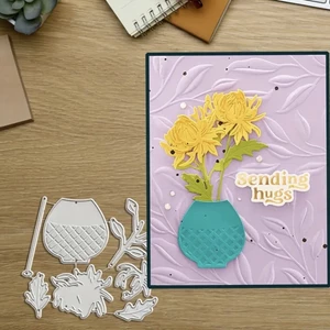 Hoa Cúc Hình Bình Kim Loại Thép Carbon Cắt Khuôn DIY Vải Album Ảnh Thiệp Chúc Mừng Cắt Chết Giấy Thủ Công Sổ Lưu Niệm Dập Nổi Khắc Bản Mẫu