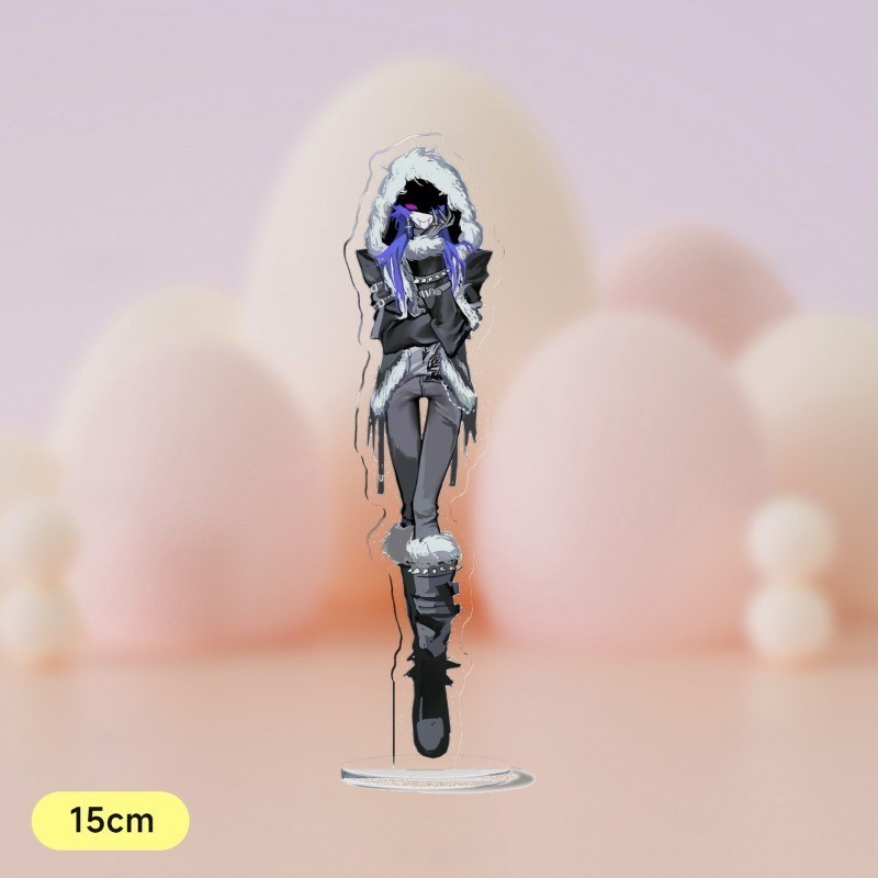 8CM The Freak Circus Standing Anime KeyChain Columbina Jester Men Key Chain for Women Fashion Figure Acrylic