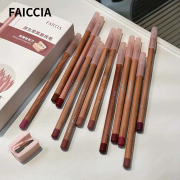 FAICCIA Chì Kẻ Môi Chì Kẻ Màu Che Khuyết Điểm Không Thấm Nước Lâu Trôi Màu Nude Đầu Chính Xác Chì Kẻ Môi