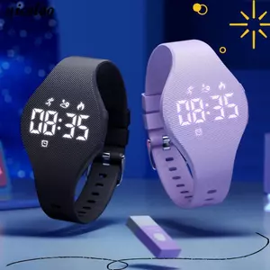 Dây đeo cổ tay thông minh trẻ em NICOLOO, Dây đeo cổ tay kỹ thuật số LED báo động rung chống nước, Dây đeo cổ tay silicon thông minh có thể sạc lại bằng silicon kỹ thuật số LED cho trẻ em
