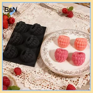 B & N 6-Cell Blueberry Hoặc Raspberry Thiết Kế Khuôn Mousse Trái Cây Pháp Khuôn Bánh Silicon Khuôn Bánh Pudding Socola Dụng Cụ Nướng Bánh Tráng Miệng.