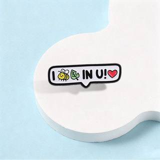 'I Bee Leaf in You 'Pun Men Trâm Cài Hình Lá Ong Sáng Tạo Dễ Thương Huy Hiệu Văn Bản Ba Lô Thú Vị Phụ Kiện Quà Tặng Cho Bạn Bè