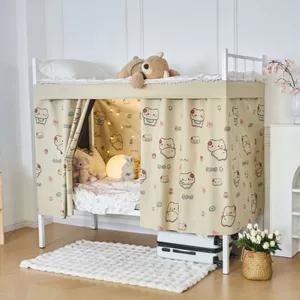 YHMBY1314 Màn Giường Đen Mạnh Mẽ Ký Túc Xá Sinh Viên Chuyên Dụng Dày Trên Bunk Ký Túc Xá Dưới Bunk Nữ Bunk Rèm Hoạt Hình Bức Màn B
