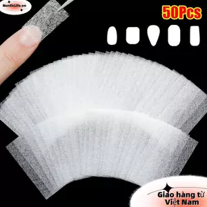 NORDICLIFE 50 Cái Dạng Bọc, Gel UV Pháp Làm Móng Tay Xây Dựng Lụa Sợi Thủy Tinh Nối Dài Móng Tay, Acrylic 8x4cm Giấy Sợi Thủy Tinh Không Dệt