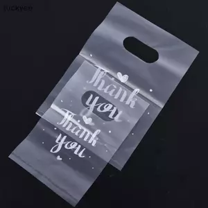 Luckyew 100 Chiếc Mini Cảm Ơn Bạn Nhựa Túi Quà Cưới Kẹo Túi Mua Sắm Túi TQ