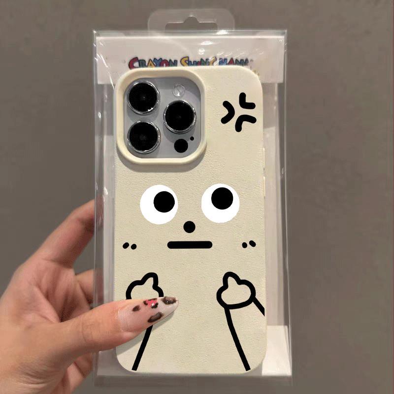 Nhân vật trắng giận dỗiVân dâu áp dụng cho vỏ điện tdoại iPhone 15/16/17/11/12/13/14