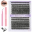 Bộ nối mi 14 hàng Lash Clusters Kit với Lash Bond và Seal Nhíp để tự ứng dụng tại nhà