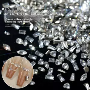 KUZHEN Hỗn Hợp Zircon Móng Tay Kim Cương Giả Sáng Bóng, Đá Quý Thủy Tinh Trang Trí Quyến Rũ DIY Làm Móng Tay Nghệ Thuật HOT