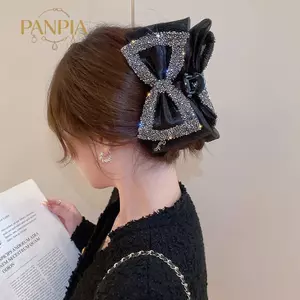 PNPIA- Vuốt Tóc Nơ Kim Cương Giả Thanh Lịch Cho Nữ Cô Gái Thời Trang Kẹp Tóc Đa Năng Cá Mập Kẹp Tinh Tế Phụ Kiện Tóc Quà Tặng