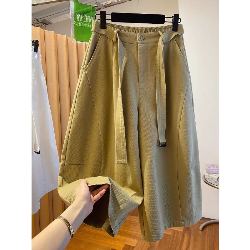 [Seckill trong thời gian có hạn] Quần crop ống rộng thông thường Châu Âu dành cho nữ 2026 Phong cách mới dáng rộng thường ngày phù hợp