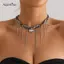 AqToCna Mới Nữ Thanh Lịch Dép Trái Tim Mặt Dây Chuyền Nelace Cho Nữ Y2K Dây Xích Choker Nelace Thời Trang Dự Tiệc Phụ Kiện Trang Sức AqToCna