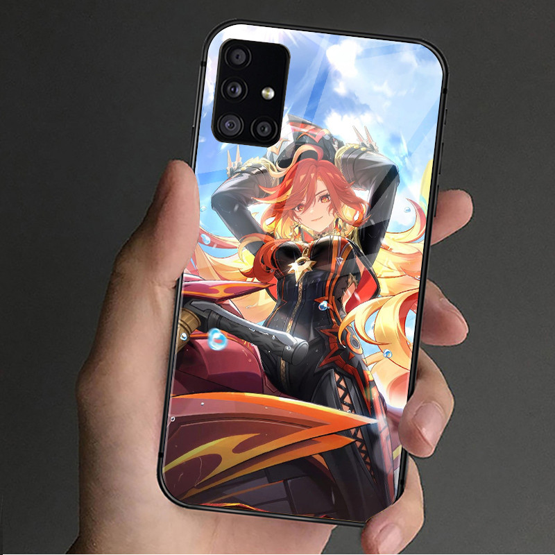 Ốp Điện Thoại Kính Genshin Impact Mavuika 01 Cho Samsung Galaxy A14 A16 A30 A22 A32 A33 A15 A35 A42 A55 A56 4G A52 A53 A54 A70 A71 A72 A73 5G