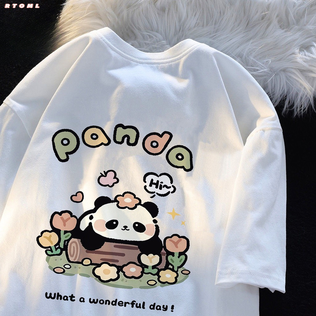 （Giao hàng 24h）AngelaÁo thun nữ tay ngắn in hình gấu trúc 2026 - Lựa chọn thời trang sang trọng cho cả unisex