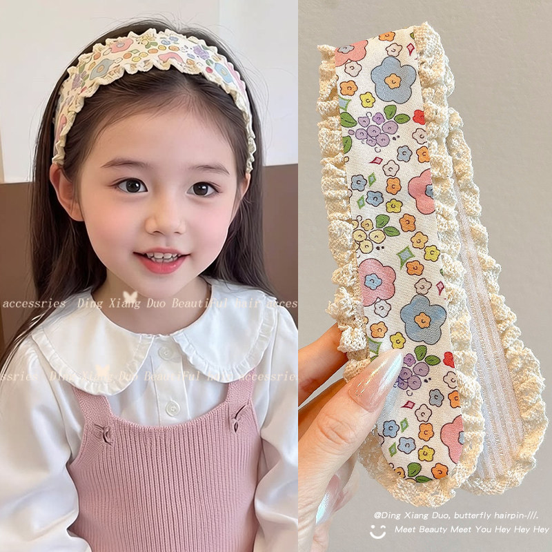 Dệt Kim Thêu Băng Đô Velcro Nổ Tóc Gãy Hoàn Thiện Băng Đô Phụ Kiện Tóc