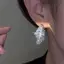 HFSHY Xu Hướng Thời Trang Thiết Kế Độc Đáo Thanh Lịch Tinh Tế Pha Lê Bông Tai Lá Zircon Dành Cho Nữ Trang Sức Tiệc Cưới Quà Tặng Cao Cấp VN