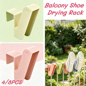 Mới 4 Cái / 8 Chiếc Đa Năng Hình Chữ W Giá Phơi Giày Tiết Kiệm Không Gian Dễ Dàng Sử Dụng Cho Ban Công Và Nhà Sắp Xếp Giày