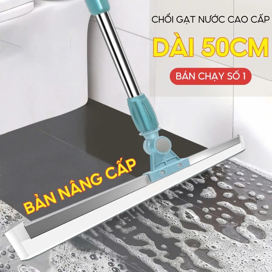 ( Rộng 50cm) Cây Gạt Nước Sàn Nhà, Chổi Gạt Nước Nhà Tắm Và Lau Kính Thông Minh Cán Dài Cao Cấp