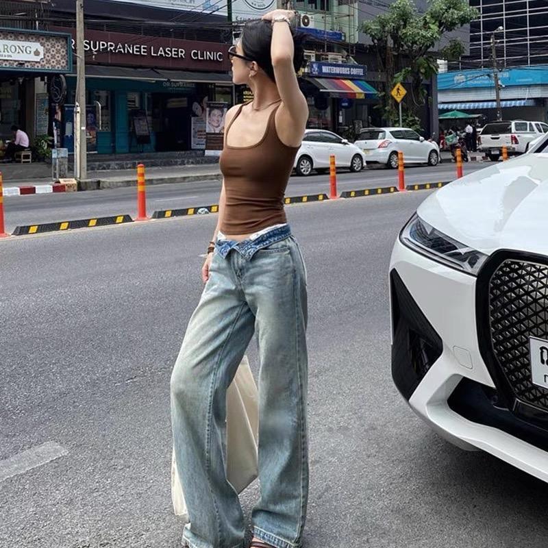 Áo tanktop 2 dây nữ cổ vuông JUSTDUN co giãn hàng thun cotton xuất dư Kenco Sài Gòn M166