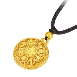 Dây chuyền cổ vàng thiết kế tinh xảo, phù hợp cho nam giới, mặt dây hình la bàn với họa tiết báu vật