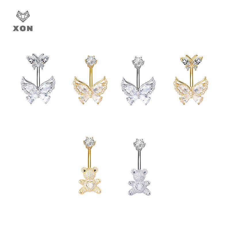 [XON] Nhẫn đeo bụng gấu dễ thương dành cho nữ Cô gái Nhẫn xỏ lỗ rốn gợi cảm tinh tế Quà tặng trang sức xuyên cơ thể [Mina]