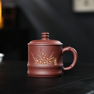 Yixing Tím Đất Sét Cốc Handmade Đất Sét Tím Hương Thơm Tối Tím Đất Sét Nắp Cốc Trà Quà Tặng Kung Fu Tea Set 0SFK