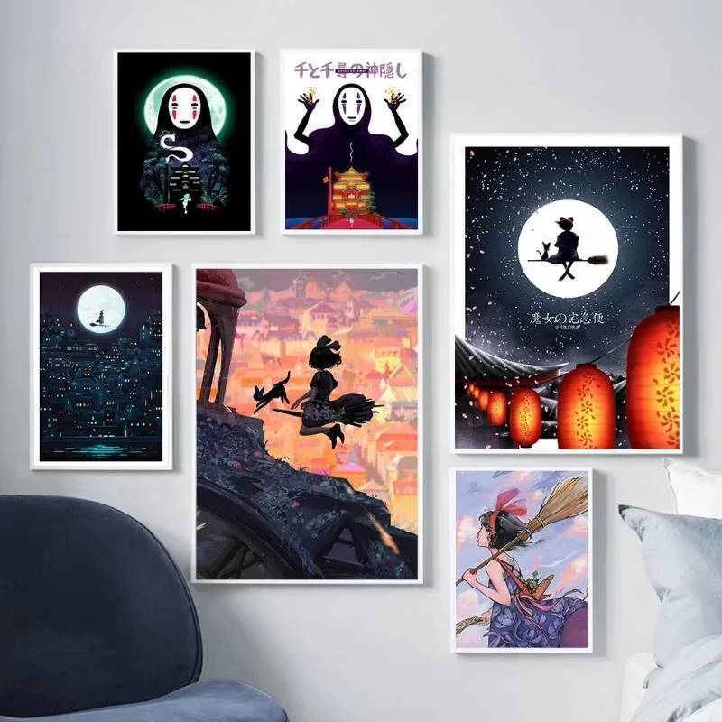 Hayao Miyazaki Totoro Spirited Away Tranh Canvas Anime Nghệ Thuật Trang Trí Nhà