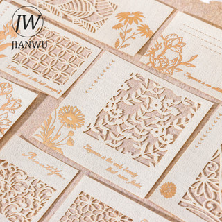 JIANWU Hoa Trong Các Trang Series Vintage Cây Rỗng Phong Cảnh Cắt Kéo Sổ Lưu Niệm Chất Liệu Giấy Sáng Tạo Rác Tạp Chí Văn Phòng Phẩm