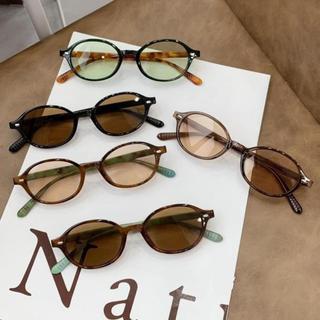 Kính Mát Màu Nâu Hình Bầu Dục Retro Nhỏ Mùa Hè Sắc Thái Cho Nam Nữ Chống Tia UV Kính Mắt Bảo Vệ Tia UV Quà Tặng Ngoài Trời
