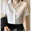 Áo sơ mi ngắn tay chống sắt chống nhăn chống nhăn màu trắng dành cho nữ sinh viên đại học Quần áo làm việc Áo sơ mi đáy mỏng