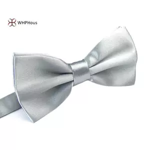 < WHPHous-t > Nam Satin Bowtie Cổ Điển Tiệc Cưới Nơ Màu Trơn Có Thể Điều Chỉnh Netie Đẹp