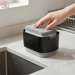 Hướng dẫn sử dụng nhà bếp Hộp đựng xà phòng Máy bơm ép chất lỏng Chất tẩy rửa lưu trữ ABS Đĩa xà phòng rửa chén để giặt và làm sạch